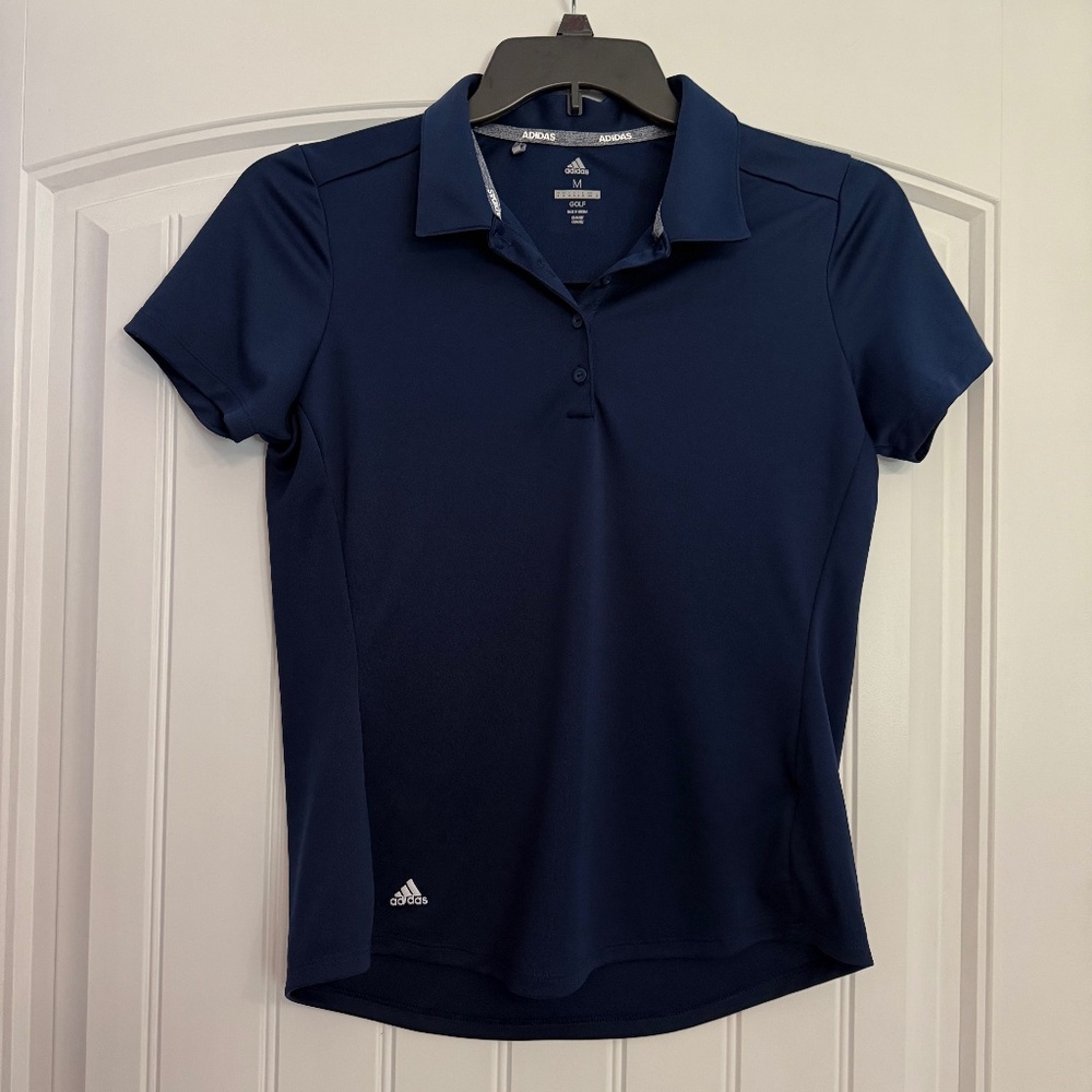 Ladies adidas medium solid navy golf shirt